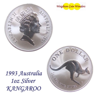 1993 Silver 1oz KANGAROO - Click Image to Close